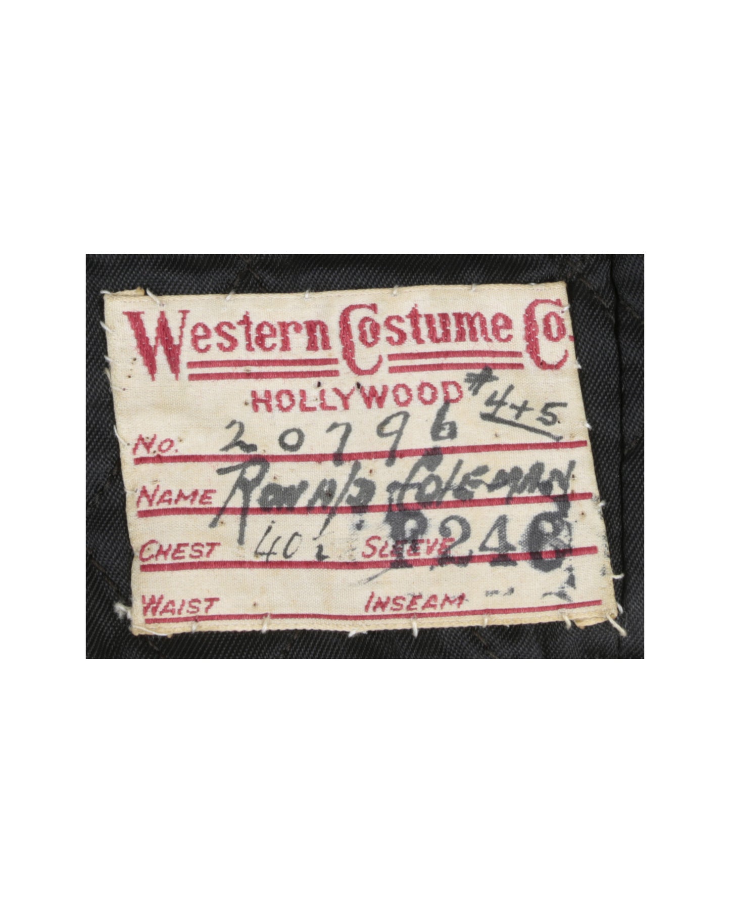 "Uknown Treasure" - Black Wool Vest (Attributed to "The Prisoner of "Zenda")