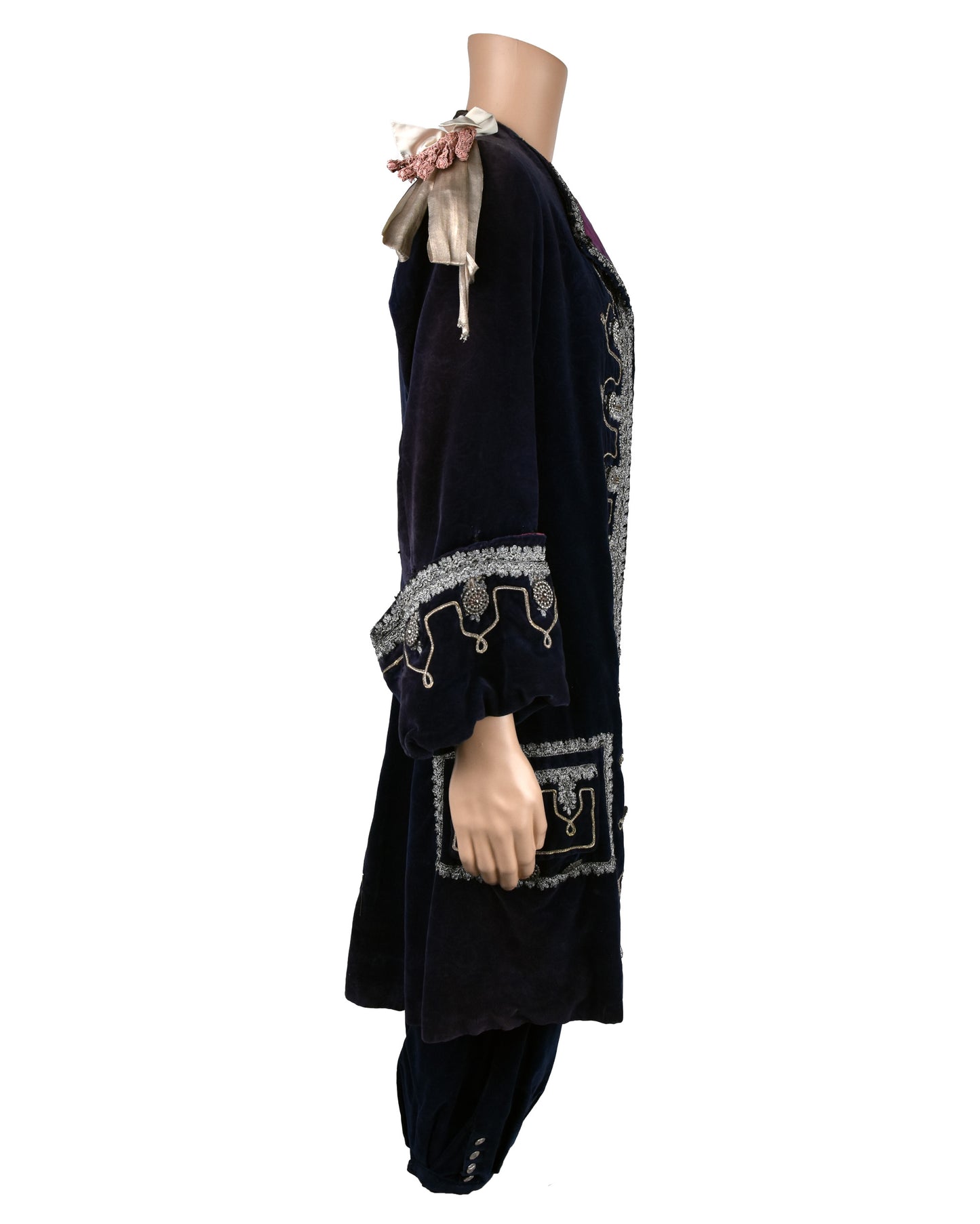 "Unknown Treasure" Navy Blue Velvet Overcoat and Trousers