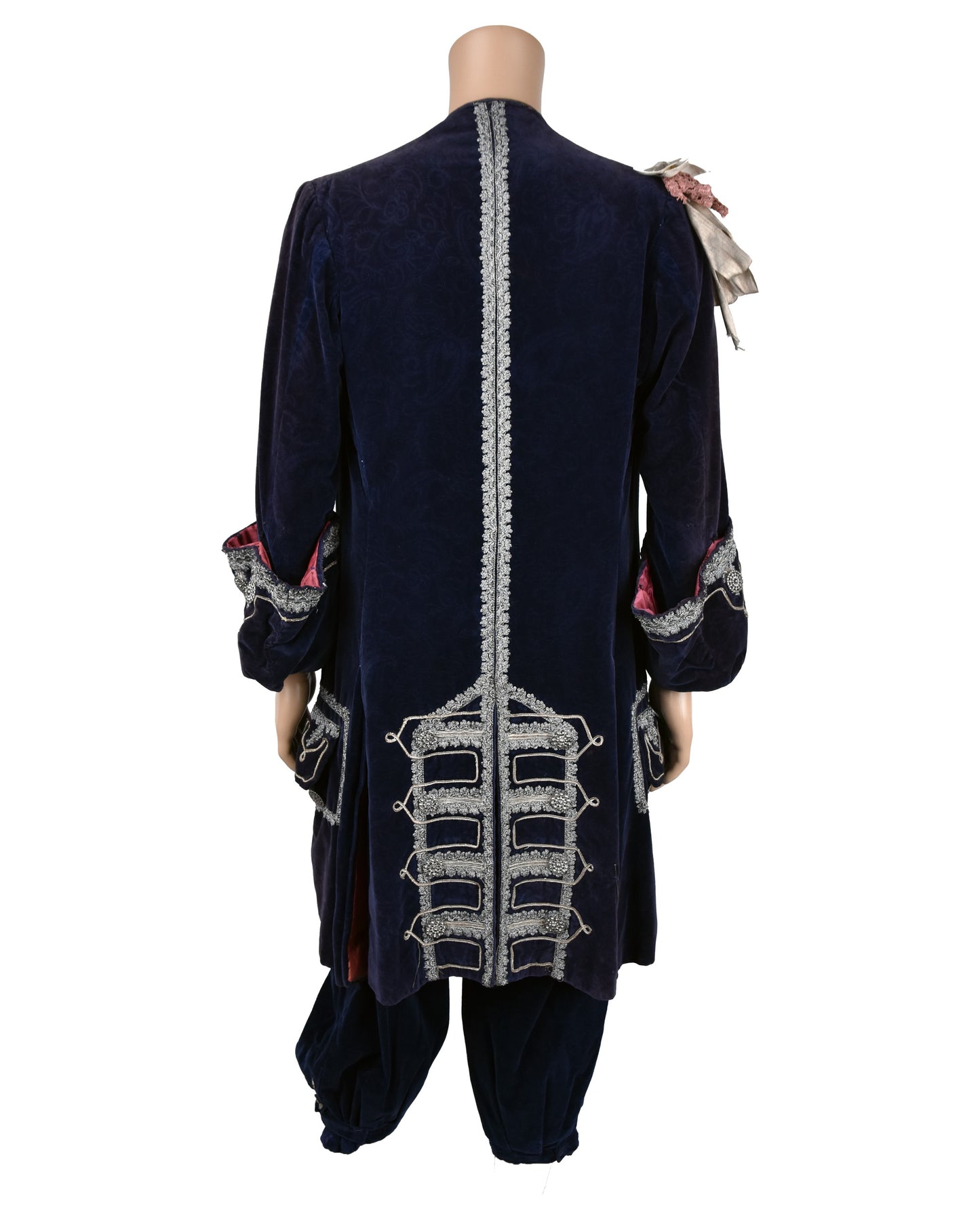 "Unknown Treasure" Navy Blue Velvet Overcoat and Trousers