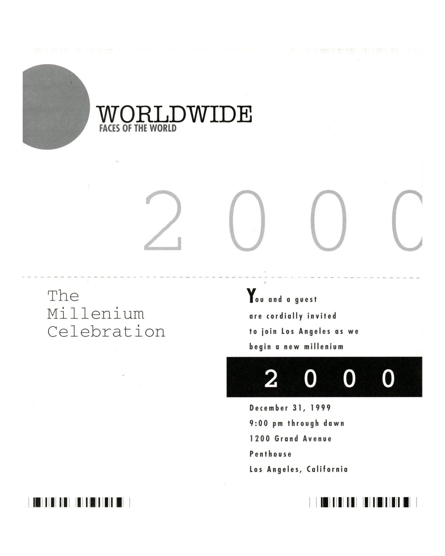 "Strange Days" Millenium Celebration Invitation