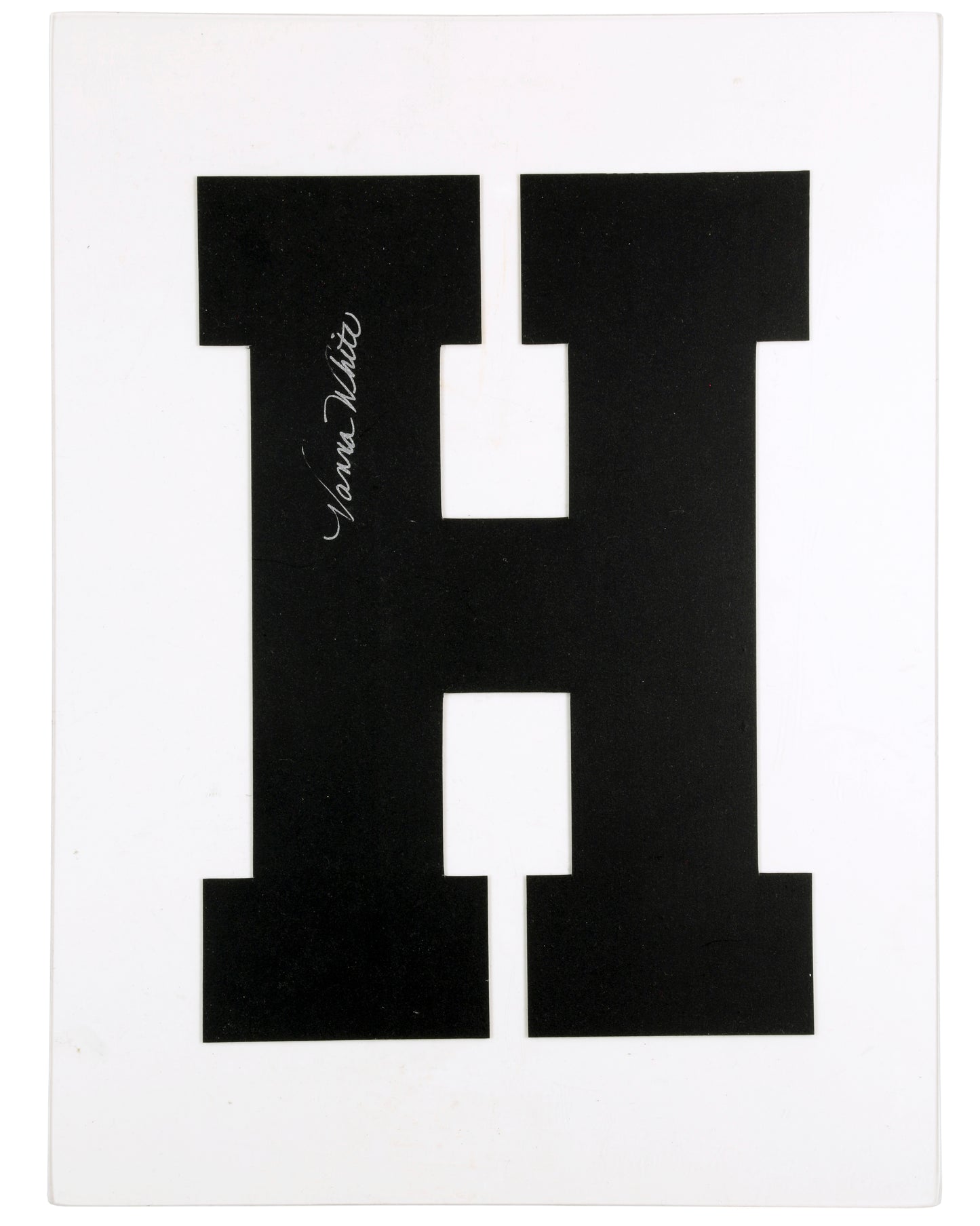 "Wheel of Fortune" Letter "H" Sign Autographed by Vanna White