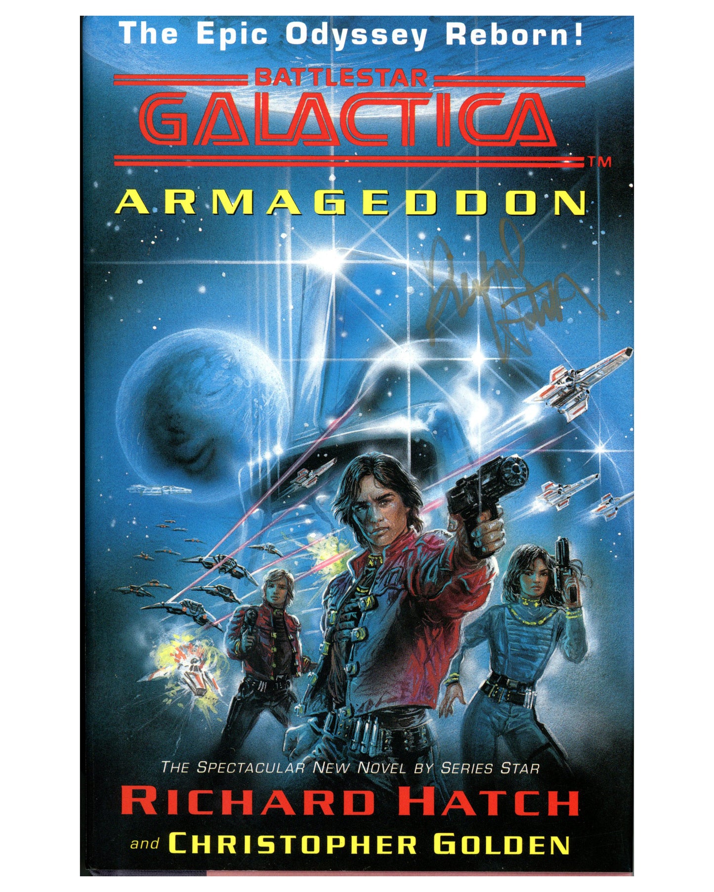 Autographed "Battlestar Galactica: Armageddon" Book by Richard Hatch