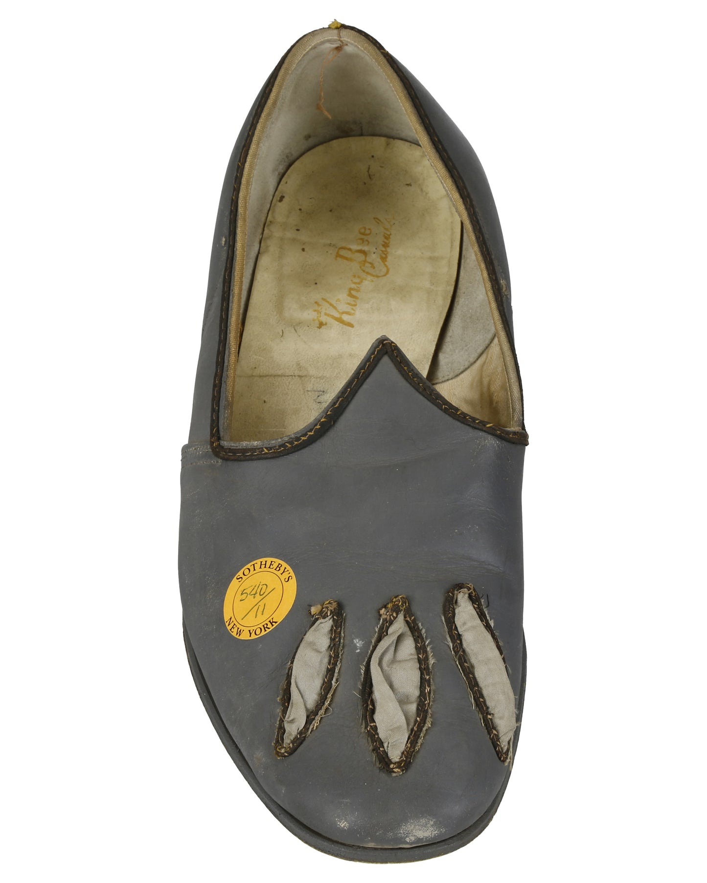 "Unkown Treasure" - Pair of Men's Gray Slippers (Possibly from "Young Bess")