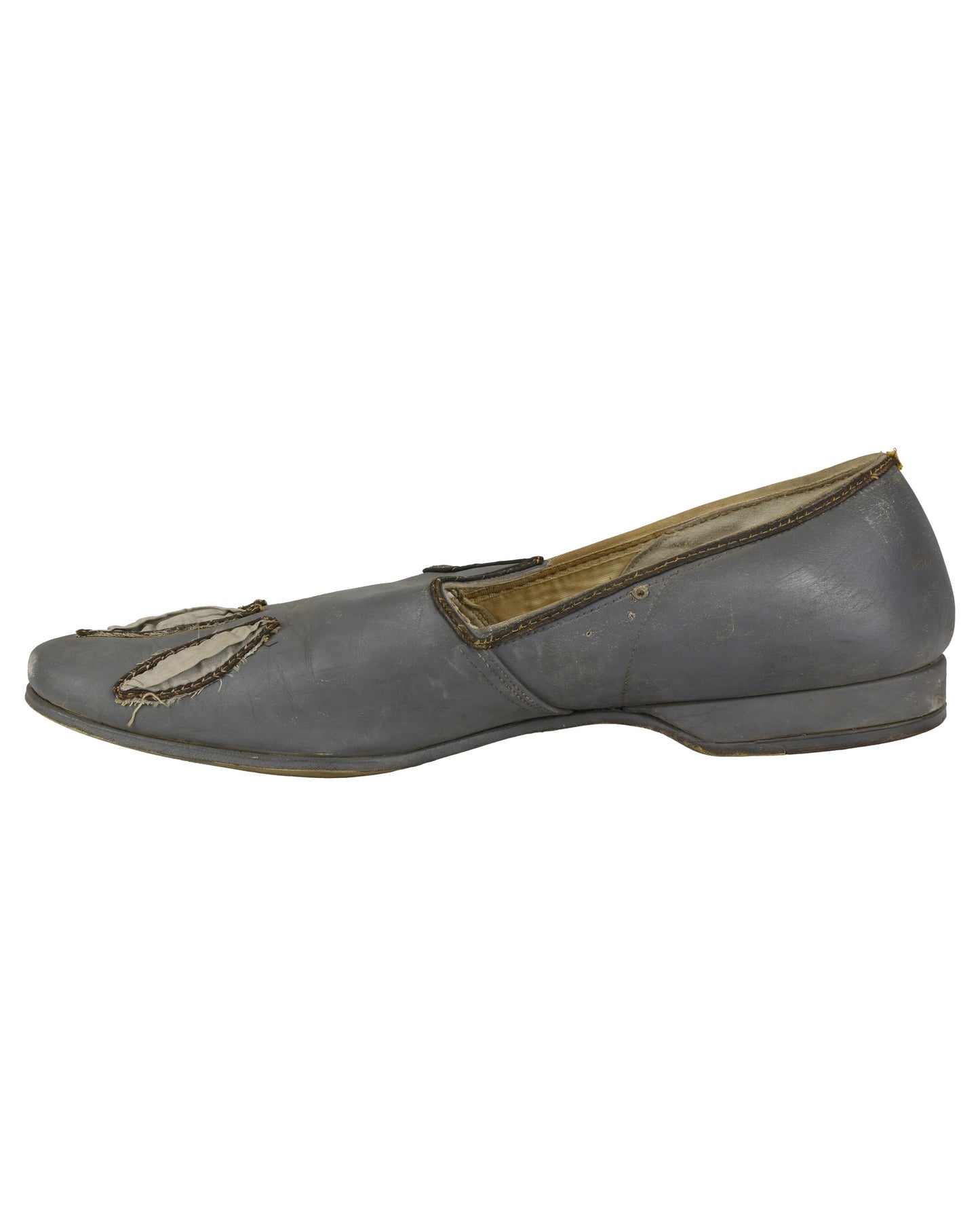 "Unkown Treasure" - Pair of Men's Gray Slippers (Possibly from "Young Bess")