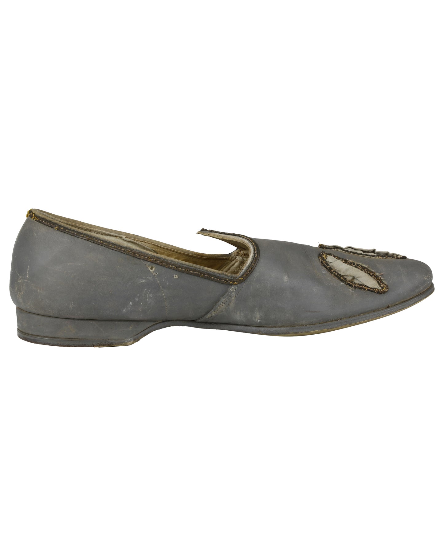 "Unkown Treasure" - Pair of Men's Gray Slippers (Possibly from "Young Bess")