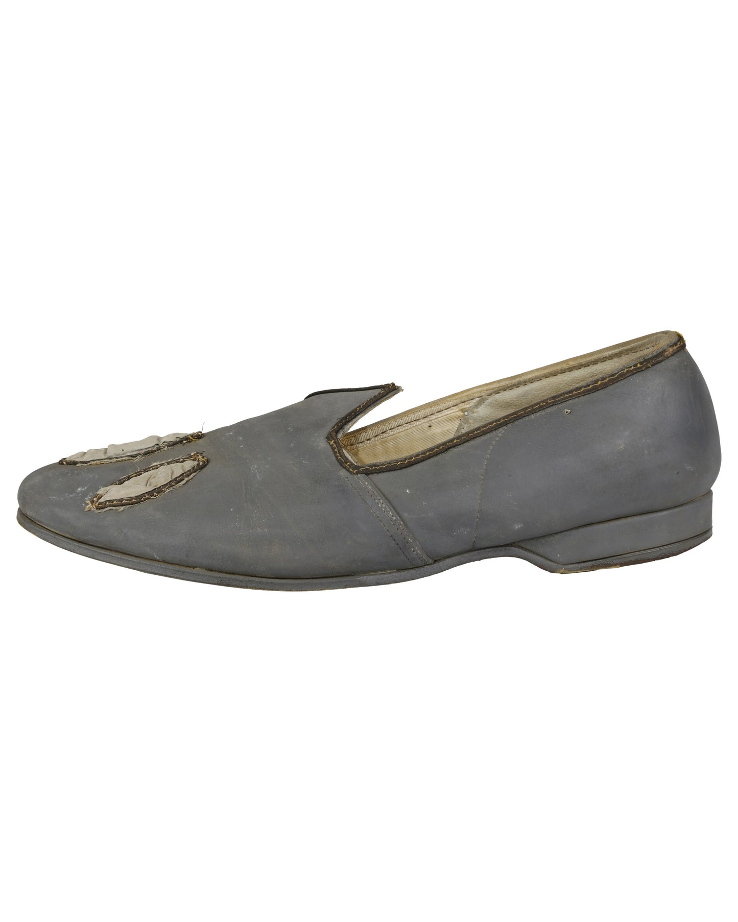 "Unkown Treasure" - Pair of Men's Gray Slippers (Possibly from "Young Bess")