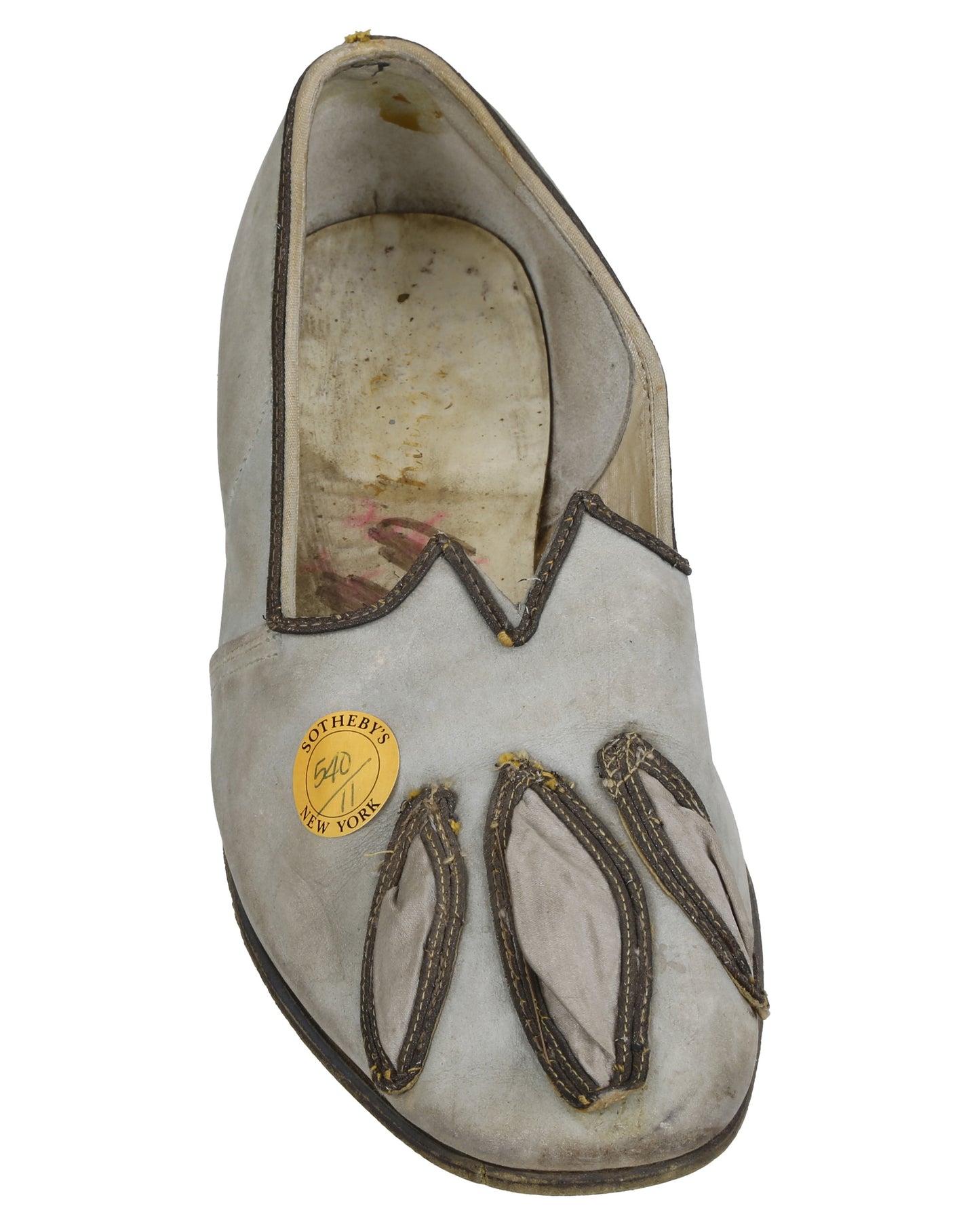 "Unkown Treasure" - Pair of Men's Light Gray Slippers (Possibly from "Young Bess")