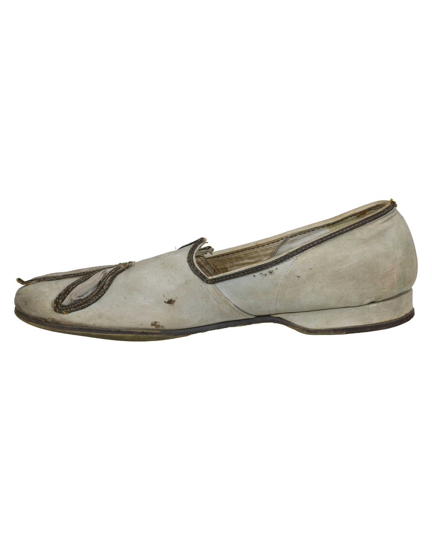 "Unkown Treasure" - Pair of Men's Light Gray Slippers (Possibly from "Young Bess")