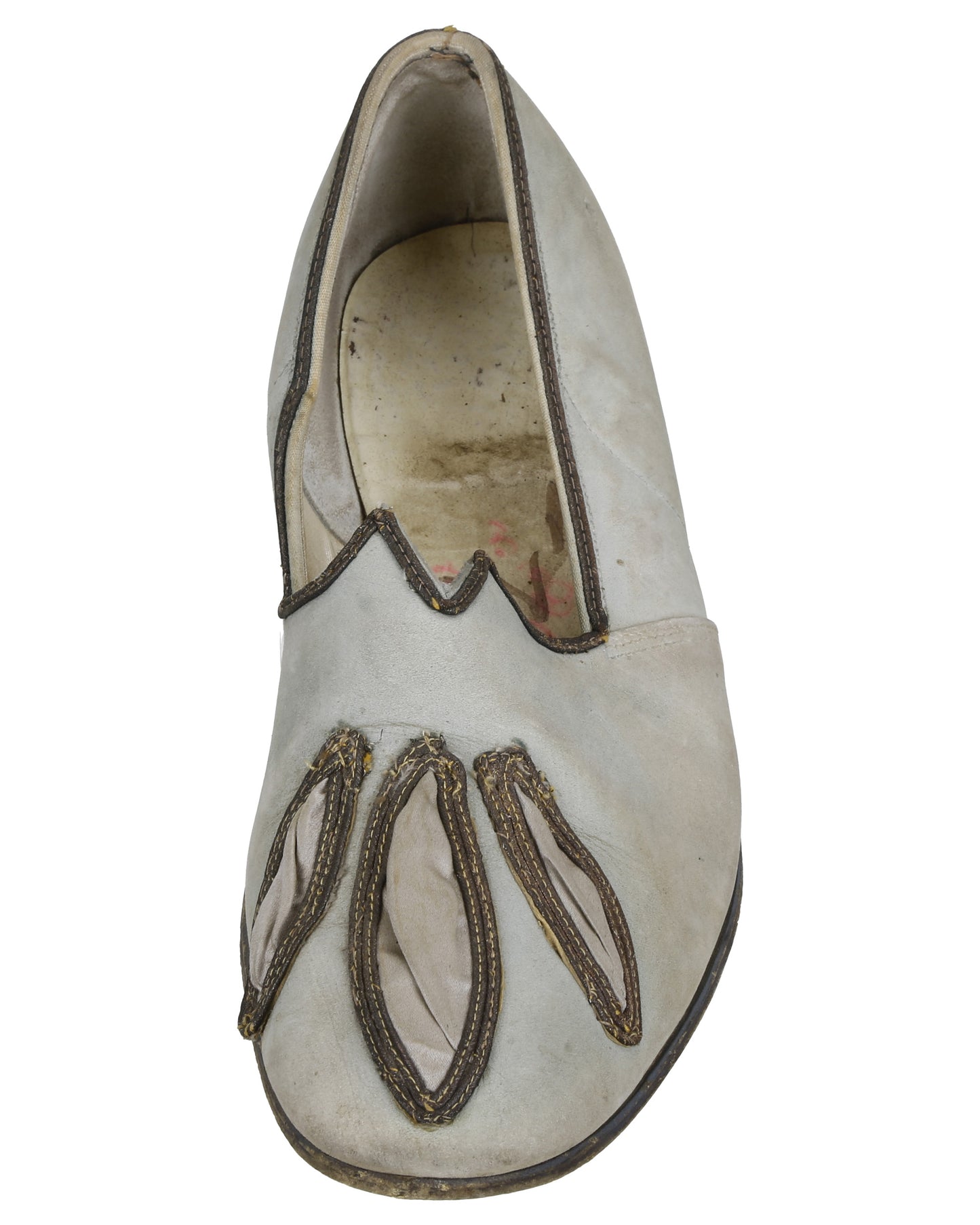 "Unkown Treasure" - Pair of Men's Light Gray Slippers (Possibly from "Young Bess")