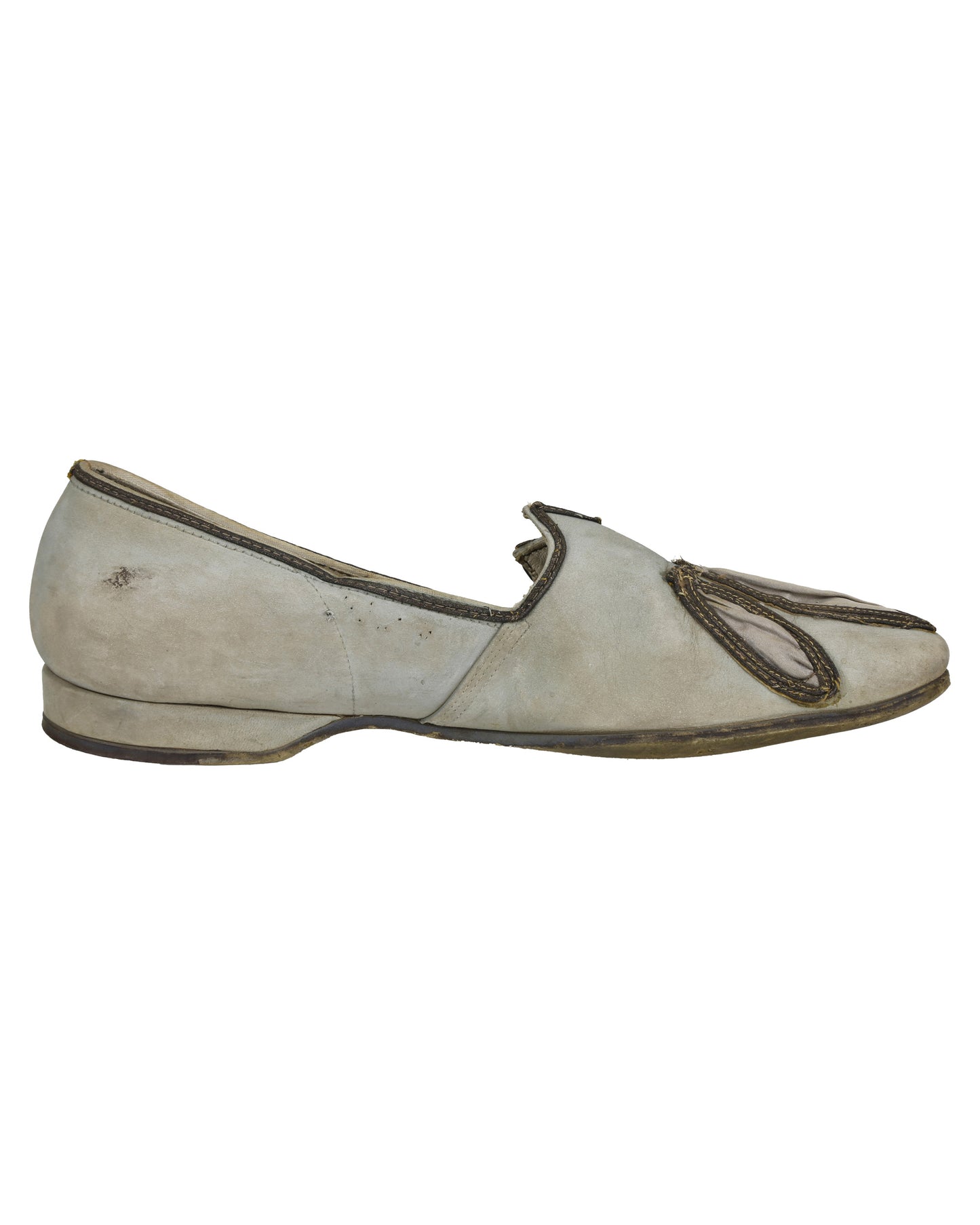"Unkown Treasure" - Pair of Men's Light Gray Slippers (Possibly from "Young Bess")
