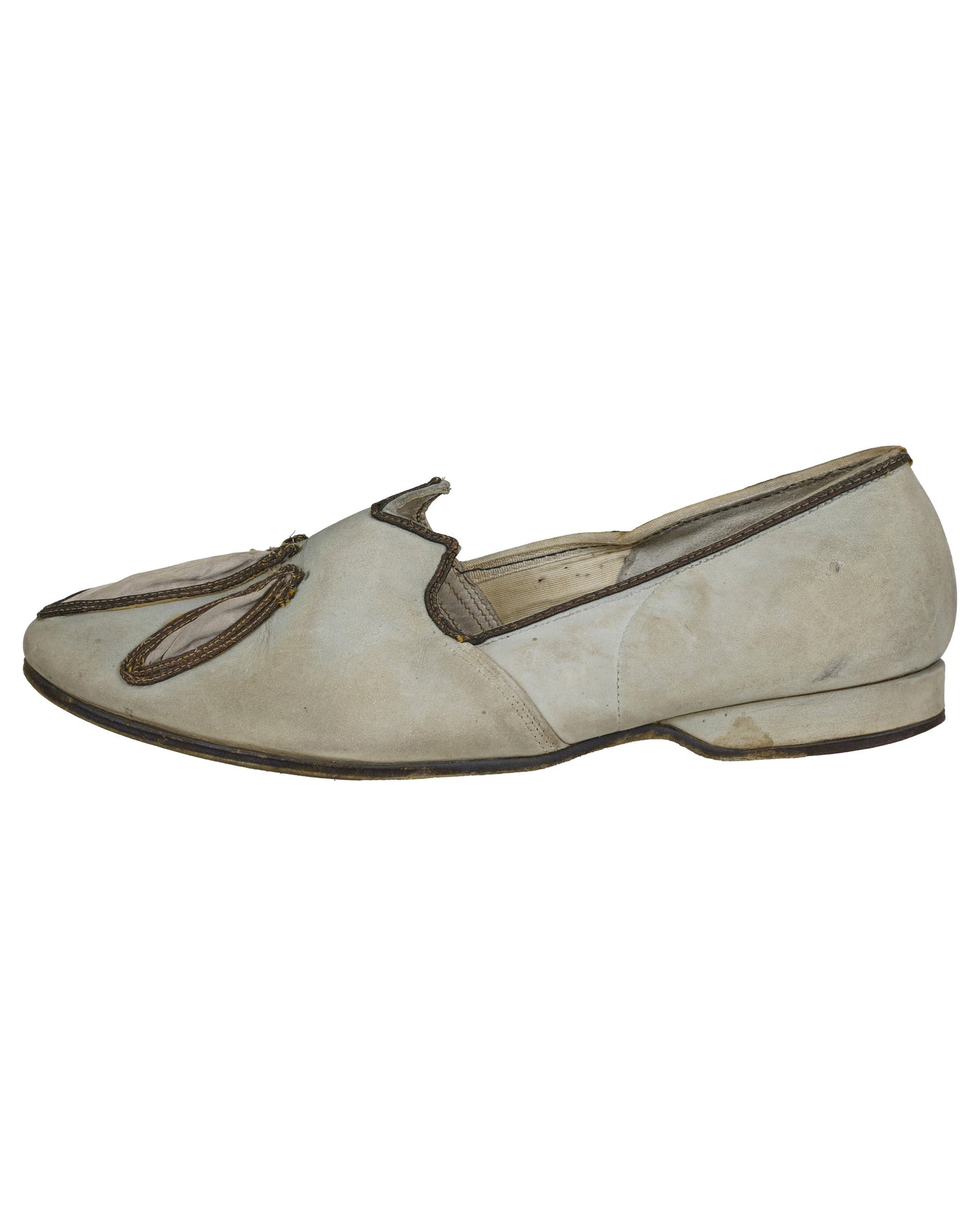 "Unkown Treasure" - Pair of Men's Light Gray Slippers (Possibly from "Young Bess")