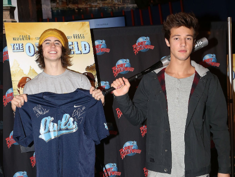 “The Outfield” Autographed Baseball Jersey – Signed by Nash Grier & Cameron Dallas
