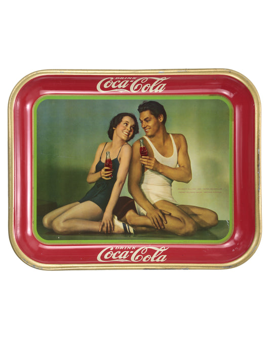 1934 Maureen O'Sullivan and Johnny Weissmuller Coca-Cola Tray