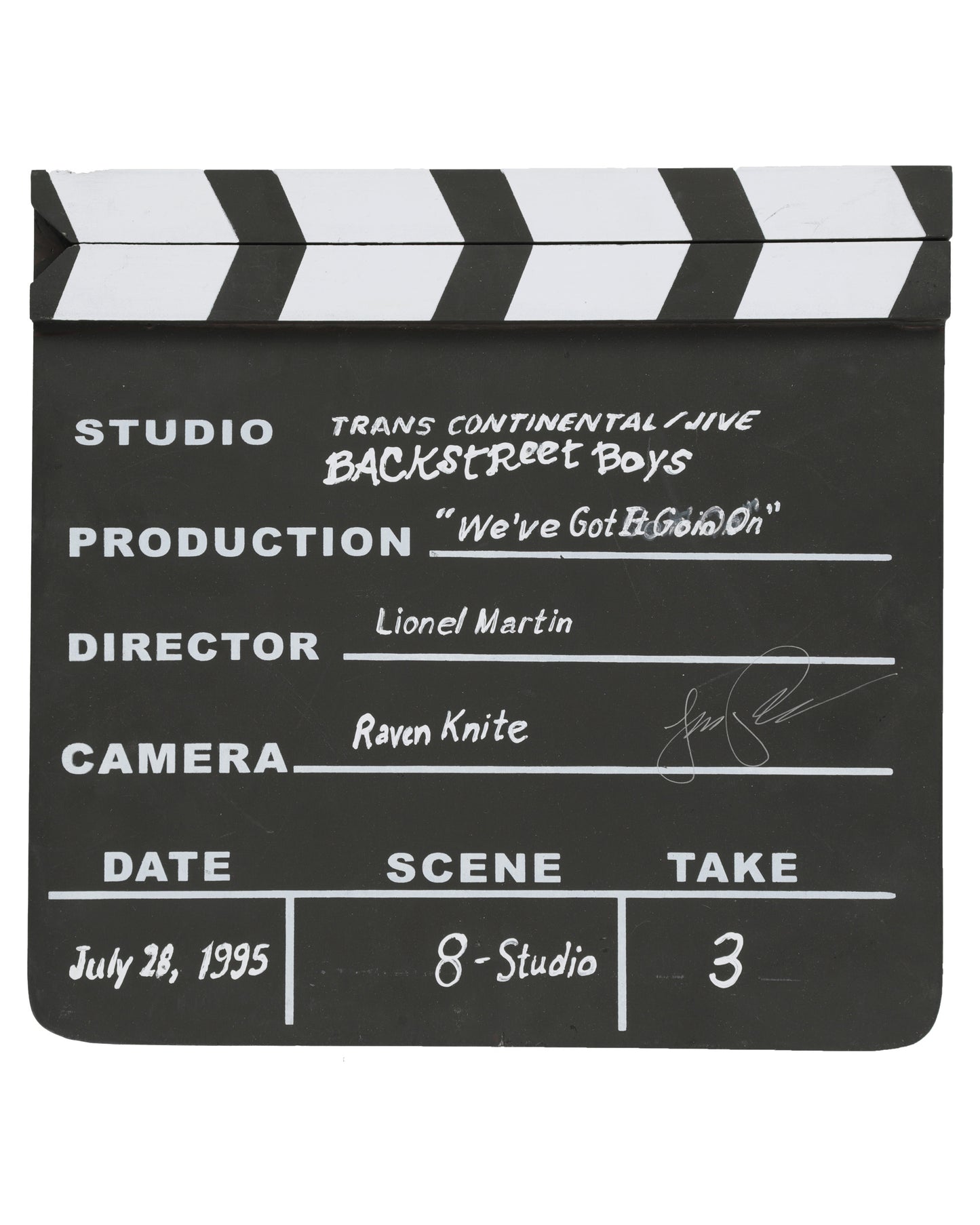 Backstreet Boys “We’ve Got It Goin’ On” Clapboard – Signed by Lou Pearlman