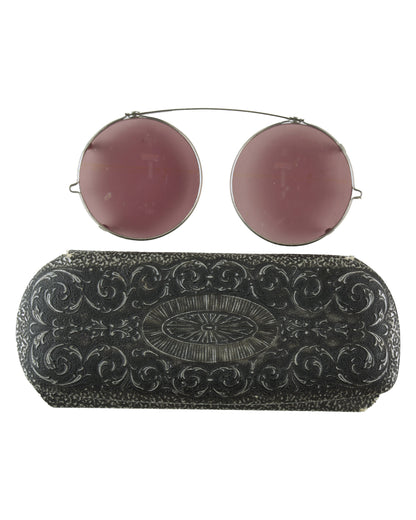 Clip-On Sunglasses with Case Attributed to Harold Lloyd