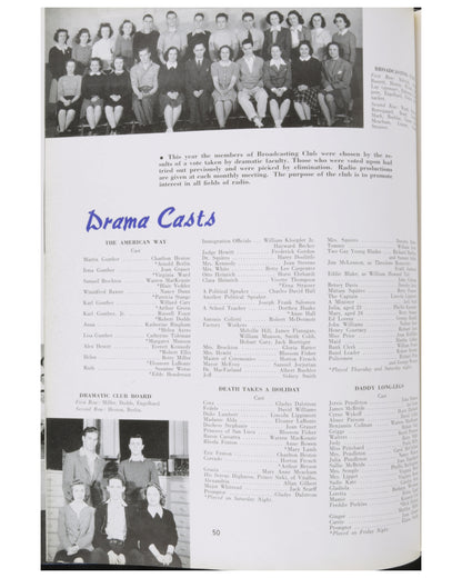 Charlton Heston 1941 New Trier High School Yearbook