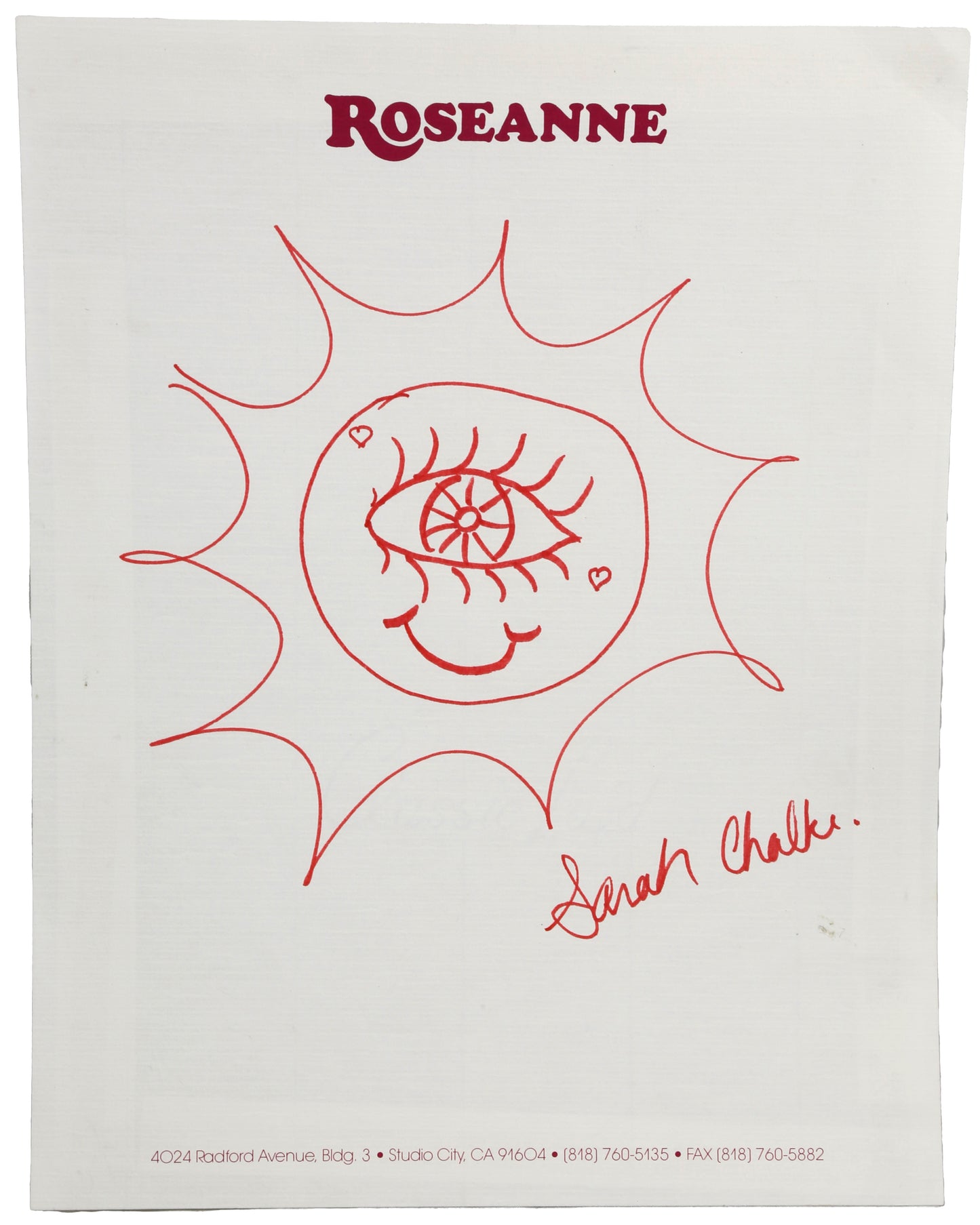 "Roseanne" Sketches and Autographs from Various Cast Members
