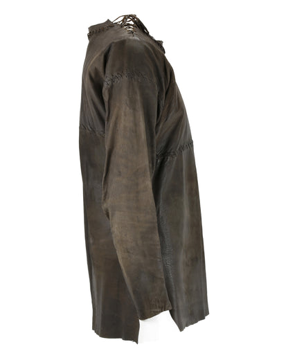 "Unknown Treasure" Brown Leather Shirt
