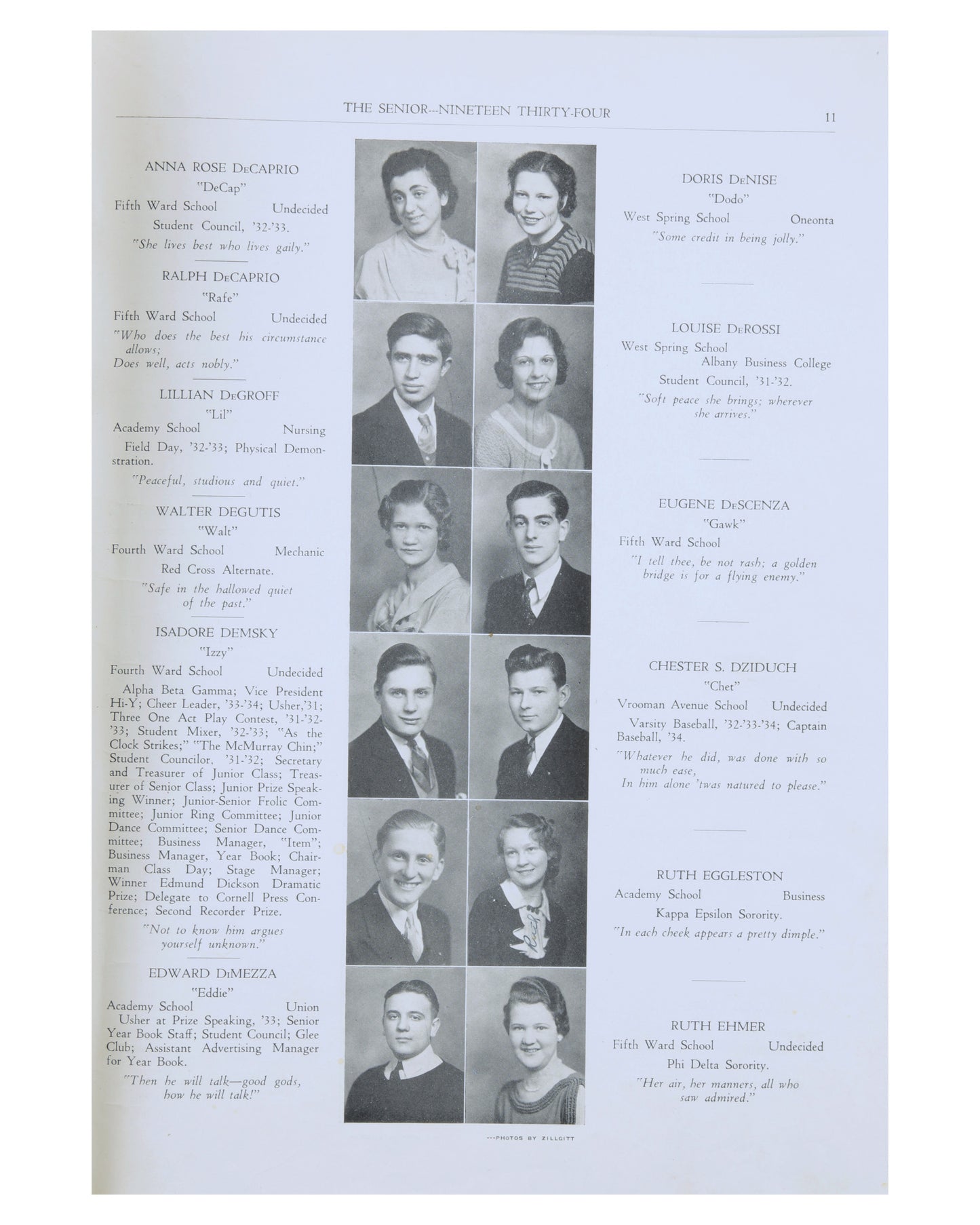 Kirk Douglas (Isadore Demsky) 1934 Wilber H. Lynch Senior High School Yearbook