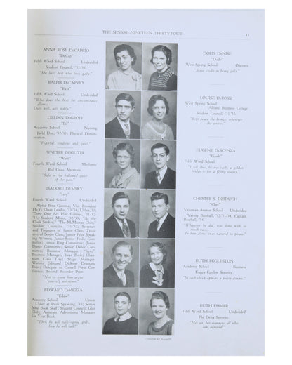 Kirk Douglas (Isadore Demsky) 1934 Wilber H. Lynch Senior High School Yearbook