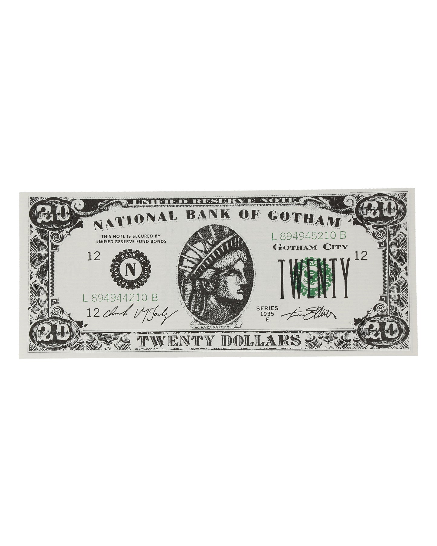 "Batman Forever" Set of Ten (10) Prop $20 Bills