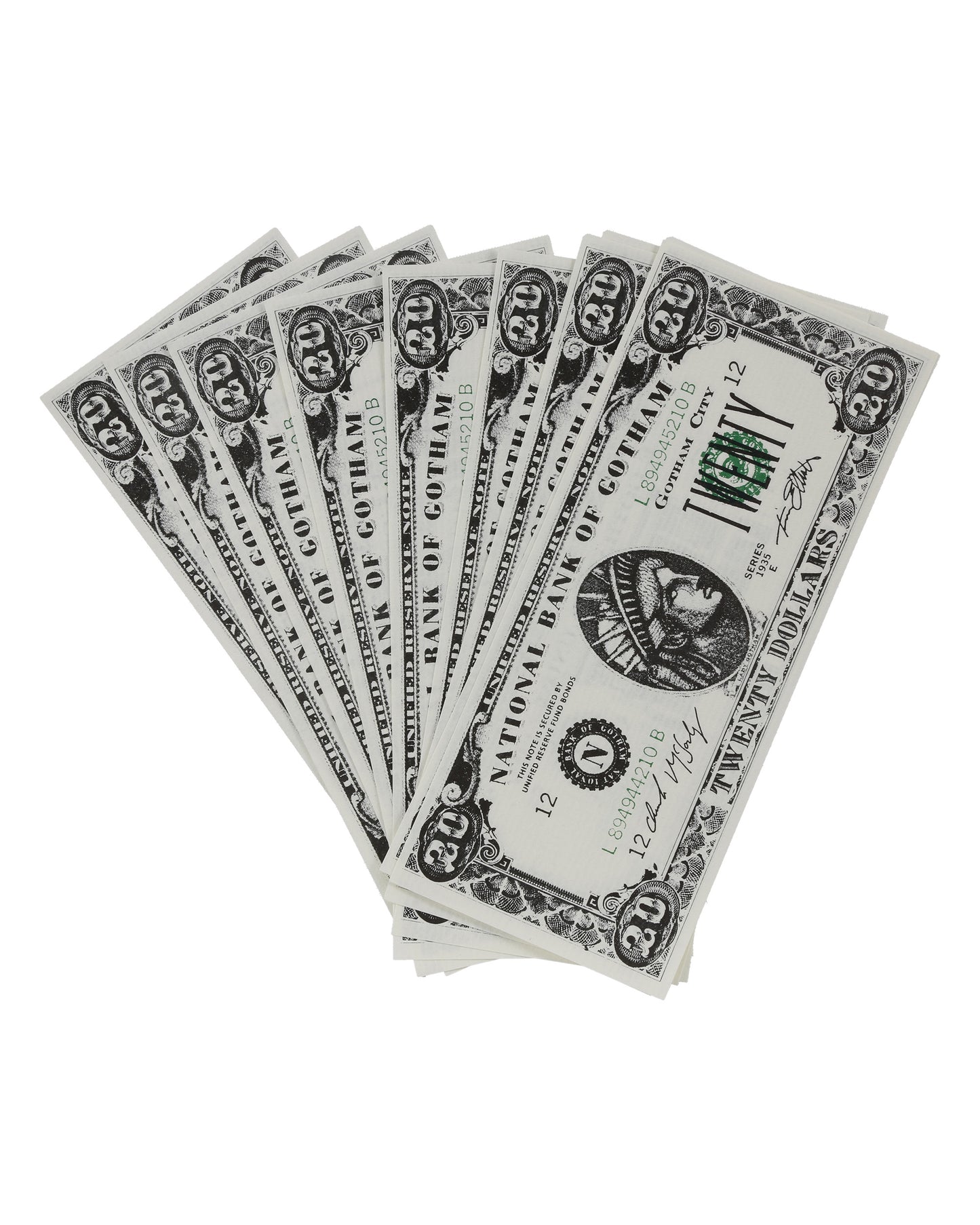 "Batman Forever" Set of Ten (10) Prop $20 Bills