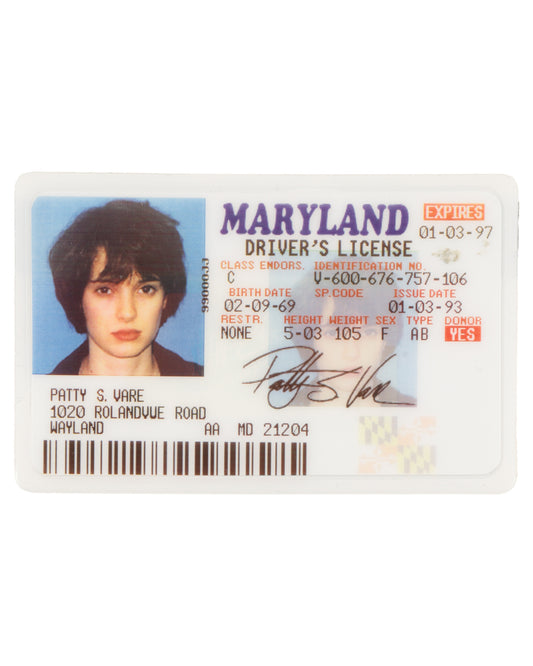 "Boys" Patty Vare’s (Winona Ryder) Driver’s License