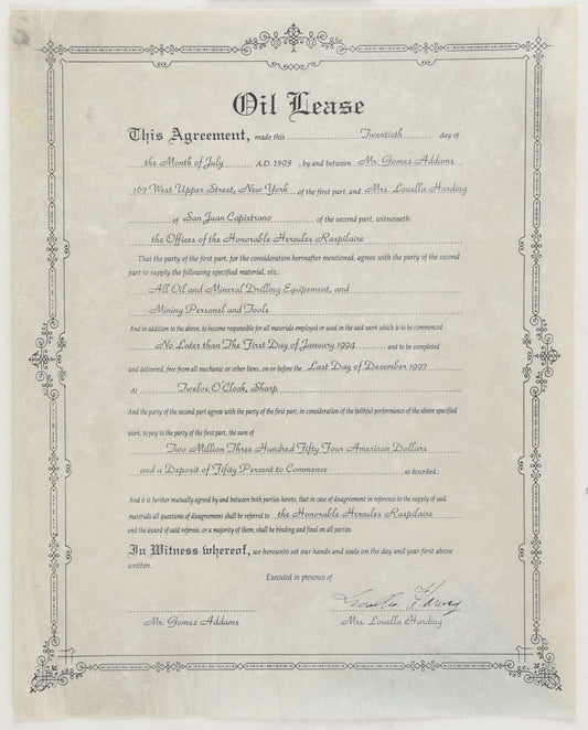 "Addams Family Values" Legal Document