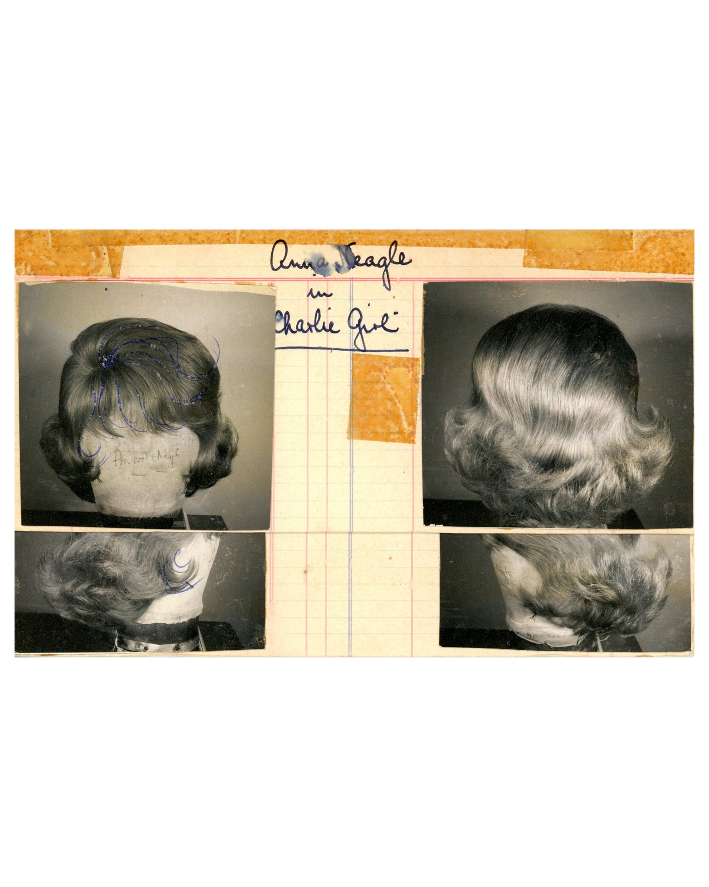 Set of 18 Vintage Wig Creations, Limited Index Cards (1960s–70s)