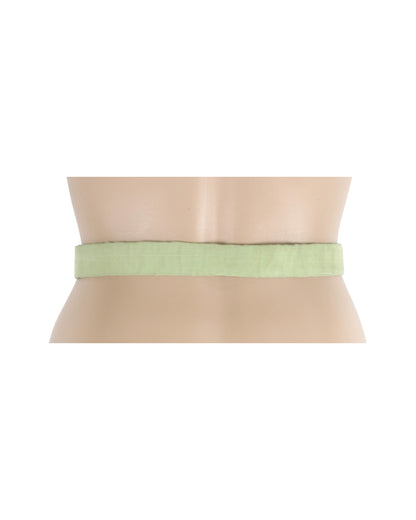 "Unknown Treasure" Green Silk Dress with Belt