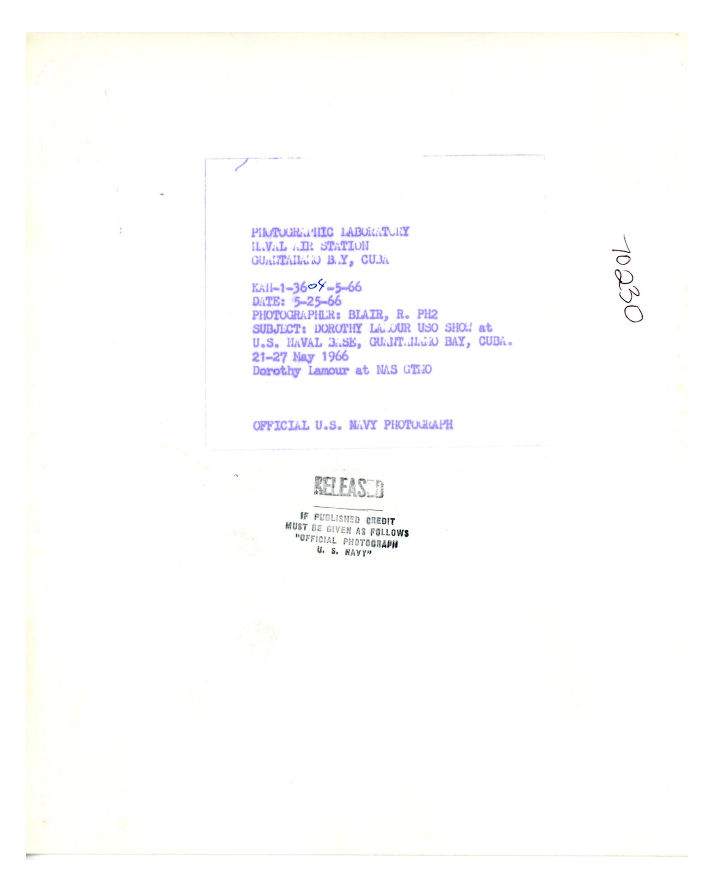 Collection of Dorothy Lamour Photographs and Souvenir Ashtray from Guantanamo Bay