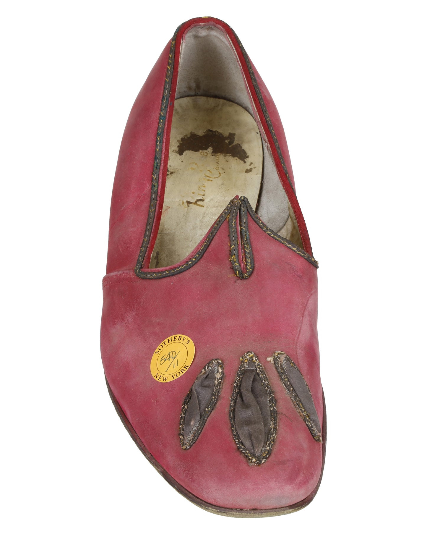 "Unkown Treasure" - Pair of Men's Rose-Colored Slippers (Possibly from "Young Bess")