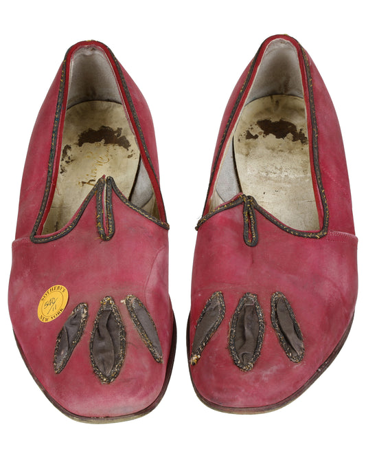 "Unkown Treasure" - Pair of Men's Rose-Colored Slippers (Possibly from "Young Bess")