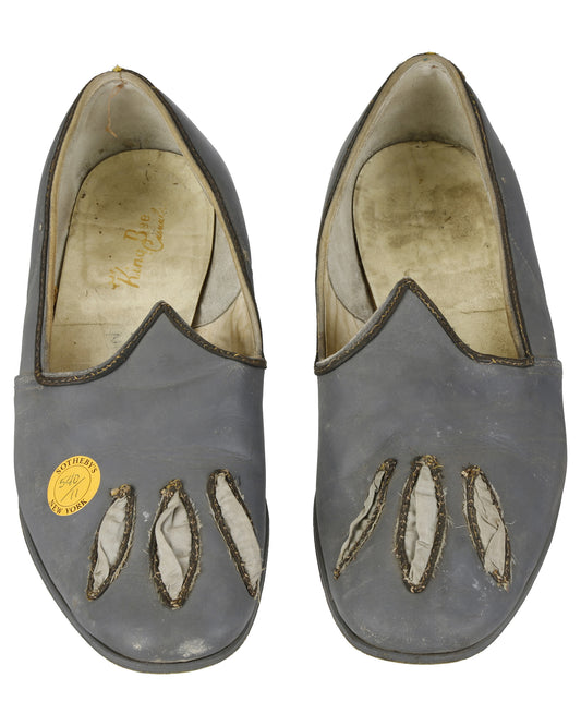 "Unkown Treasure" - Pair of Men's Gray Slippers (Possibly from "Young Bess")