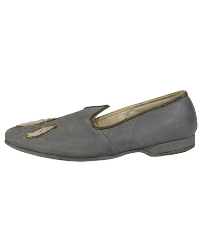 "Unkown Treasure" - Pair of Men's Gray Slippers (Possibly from "Young Bess")