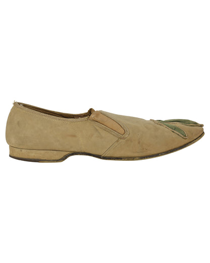 "Unkown Treasure" - Pair of Men's Tan Slippers (Possibly from "Young Bess")
