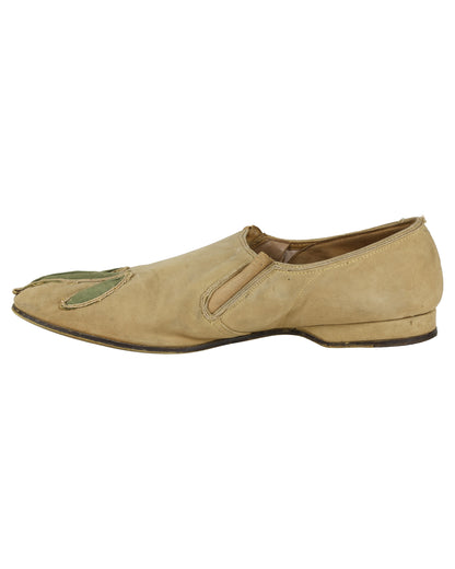 "Unkown Treasure" - Pair of Men's Tan Slippers (Possibly from "Young Bess")