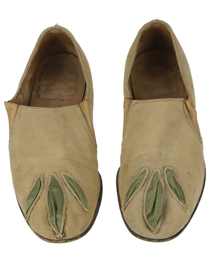 "Unkown Treasure" - Pair of Men's Tan Slippers (Possibly from "Young Bess")