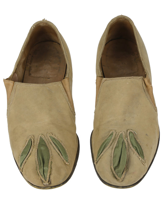 "Unkown Treasure" - Pair of Men's Tan Slippers (Possibly from "Young Bess")
