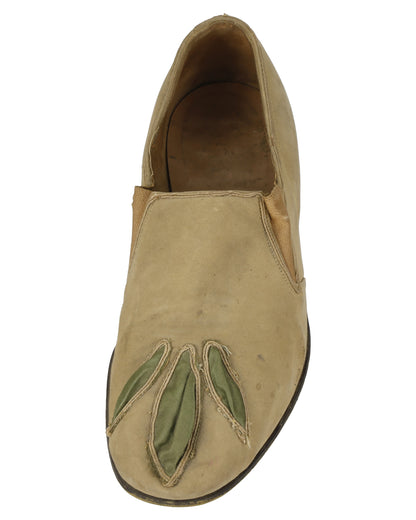 "Unkown Treasure" - Pair of Men's Tan Slippers (Possibly from "Young Bess")