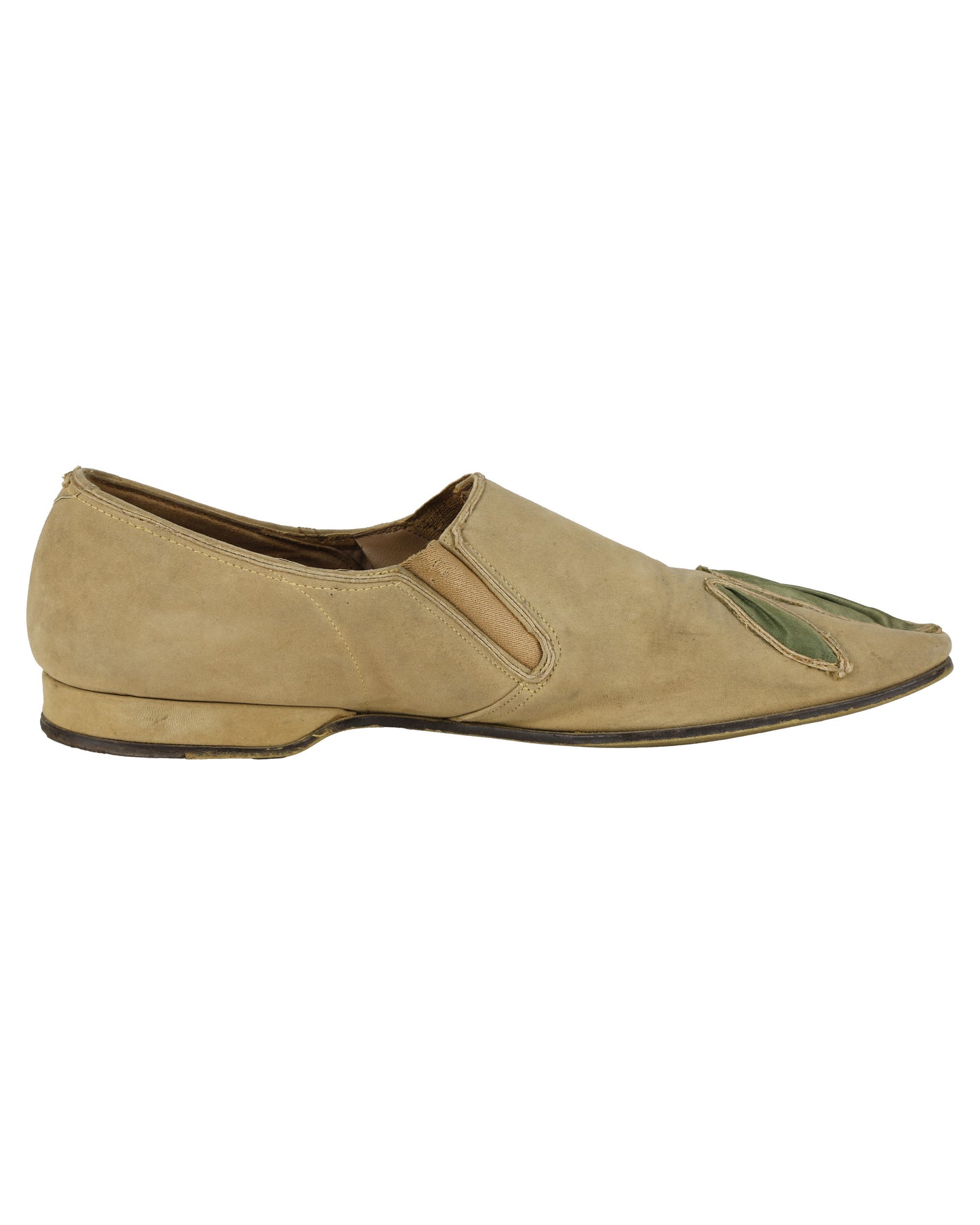 "Unkown Treasure" - Pair of Men's Tan Slippers (Possibly from "Young Bess")