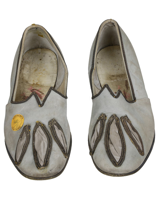 "Unkown Treasure" - Pair of Men's Light Gray Slippers (Possibly from "Young Bess")