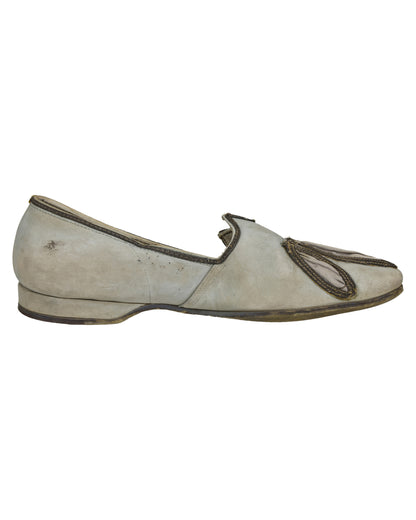 "Unkown Treasure" - Pair of Men's Light Gray Slippers (Possibly from "Young Bess")