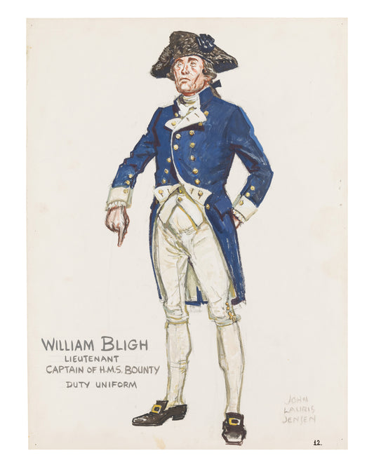 "Mutiny on the Bounty" (1962) John L. Jensen Signed William Bligh (Trevor Howard) Costume Sketch
