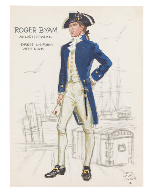 "Mutiny on the Bounty" (1962) John L. Jensen Signed Roger Byam Costume Sketch