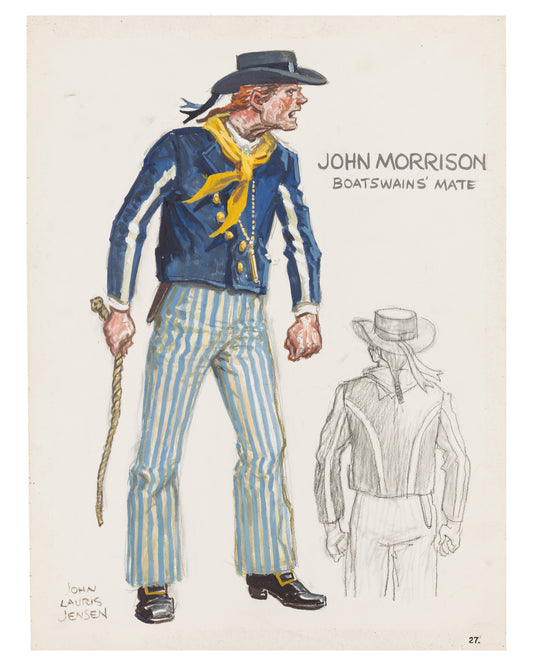 "Mutiny on the Bounty" (1962) John L. Jensen Signed John Morrison Costume Sketch