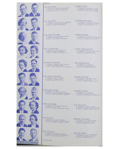 Robert Stack 1936 Los Angeles High School Yearbook