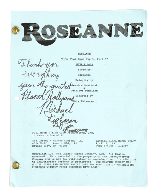 "Roseanne" (TV Series) Script Autographed by Michael Fishman