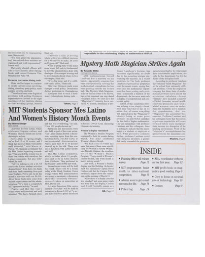 "Good Will Hunting" Prop "The Tech" Newspaper
